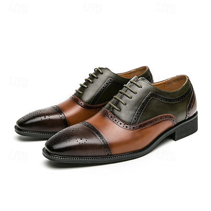 Black – Wingtip Brown Leather Oxford Faux Men's and Shoes FashionChic