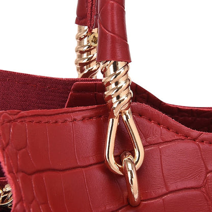 Bag Leather Going Women's out Set PU Purse Office Pcs 3 FashionChic