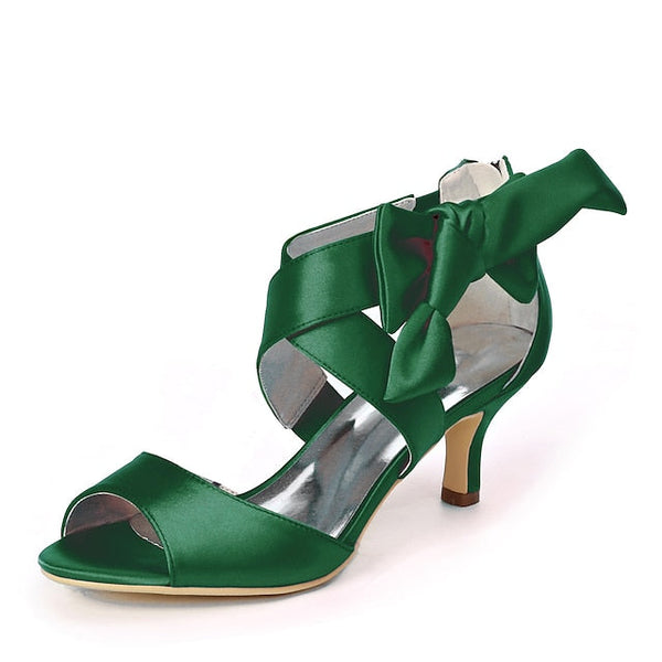 Bowknot Shoes Kitten Bridal Open Wedding Heel Women's FashionChic