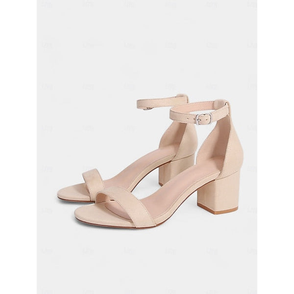 Block Heel Women's Sandals Ankle Stylish Glitter Gold with FashionChic