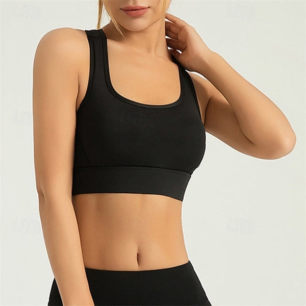 Sports Bra Hollow Mesh Back Sports Bra Fitness Yoga Vest FashionChic