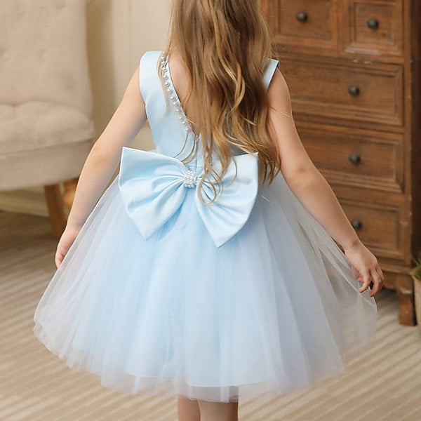 Solid Color Dress Wedding Girls' Kids Party Sleeveless FashionChic