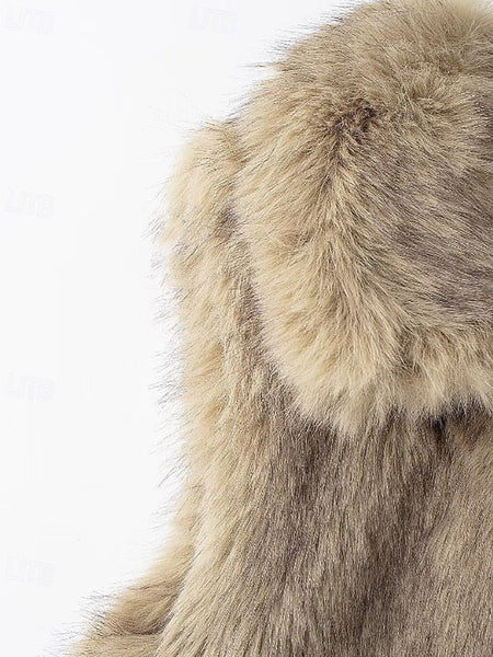 Comfortable Faux Women's Coat Fur Vest Furs Leathers FashionChic