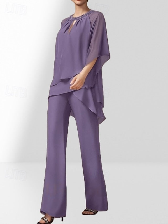 Guest Bride the Two Dress Piece Wedding Mother of Pantsuit FashionChic