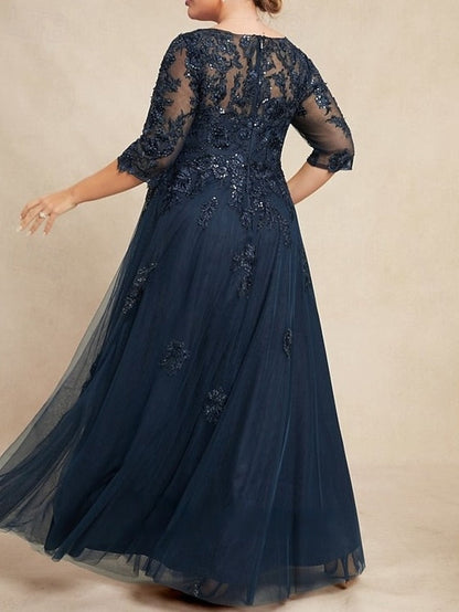 of V Mother Wedding Guest Dress A-Line the Neck Bride Elegant FashionChic