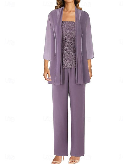 the Wedding of Elegant Simple Pantsuit Mother Bride Dress Guest FashionChic