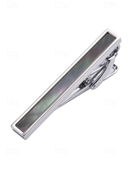 tie with and pearl brass inlaid mother clip of Men's FashionChic