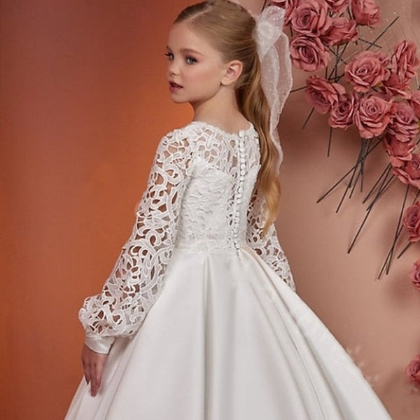 Flower Girls' First Girl Solid Kids Dress Communion FashionChic