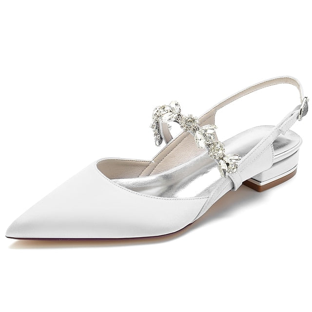 Crystal Flat Bridal Women's Heel Shoes Wedding FashionChic