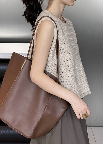 Khaki Hollow Out Cozy Loose Knit Vest O Neck Fall AF1010 HS-VTP240914