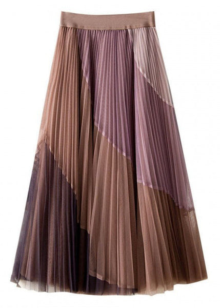 Vintage Purple Casual Print Pleated Fall Skirts AJ1007 shopify