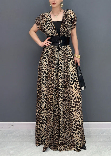Organic Leopard Print Flattering Jumpsuits Summer AO1067 JDML-JPTS240909