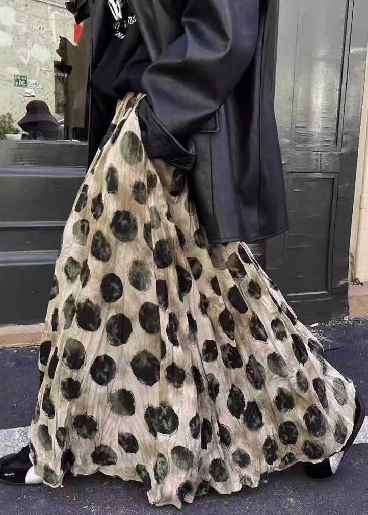 Loose Skirt Pockets Cotton Apricot Summer Dot FashionChic