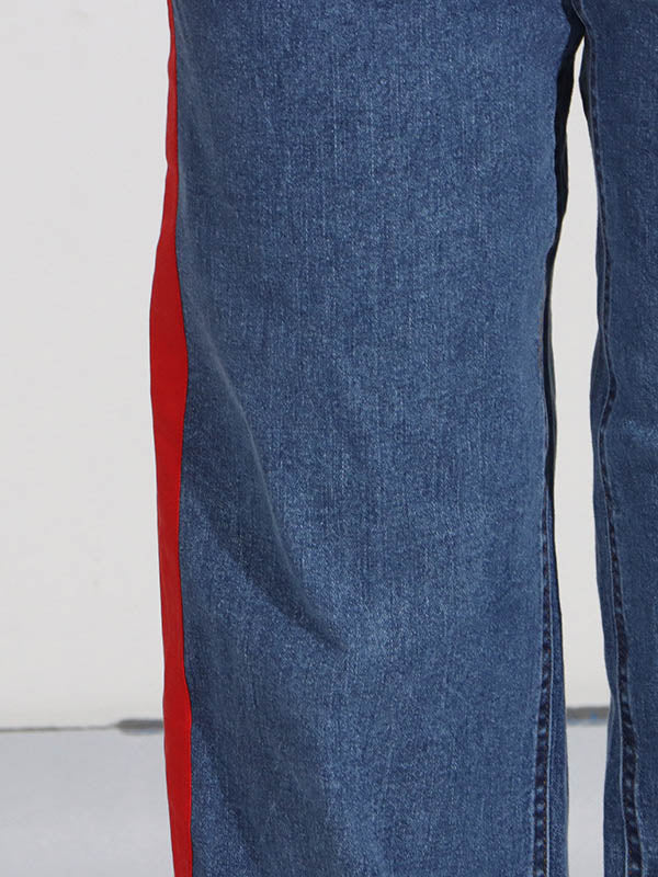 Red Chic Tied Straight Jeans High Waist Buttoned FashionChic
