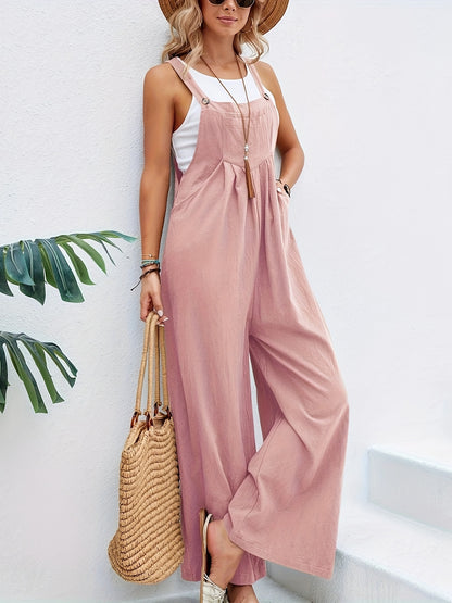 Boho Chic Sleeveless Jumpsuit - Comfort Fit with Pockets, Versatile Casual Wear for Women Furdela