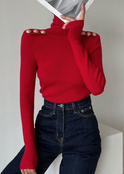 Elegant Black Hign Neck Patchwork Woolen Knit Sweaters Winter RV023 ABC