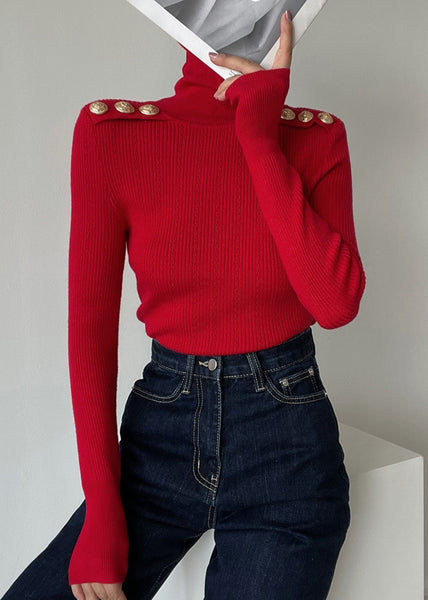 Elegant Black Hign Neck Patchwork Woolen Knit Sweaters Winter RV023 ABC