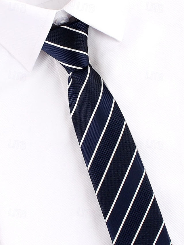 Classic - Narrow Men's Ties Zip and Stripes Pre-Tied FashionChic