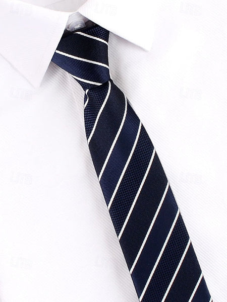 Classic - Narrow Men's Ties Zip and Stripes Pre-Tied FashionChic