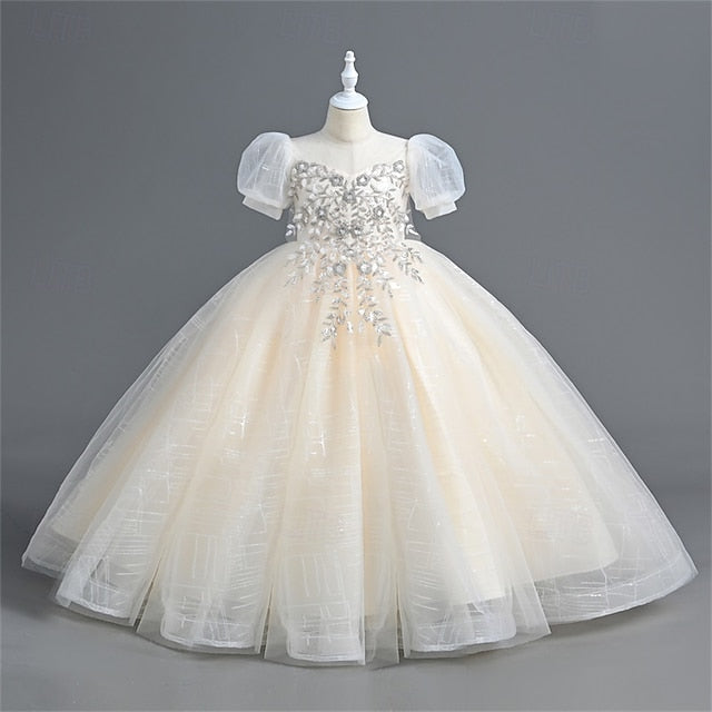 Kids Color Dress Flower Girl Party Girls' Solid FashionChic