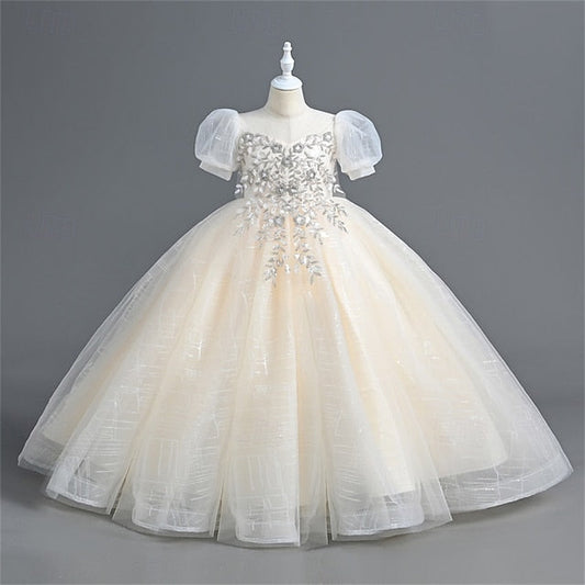 Kids Color Dress Flower Girl Party Girls' Solid FashionChic