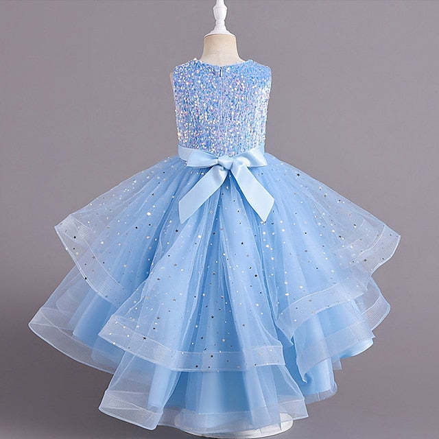 Solid Girls' Color Party Kids Sleeveless Dress FashionChic