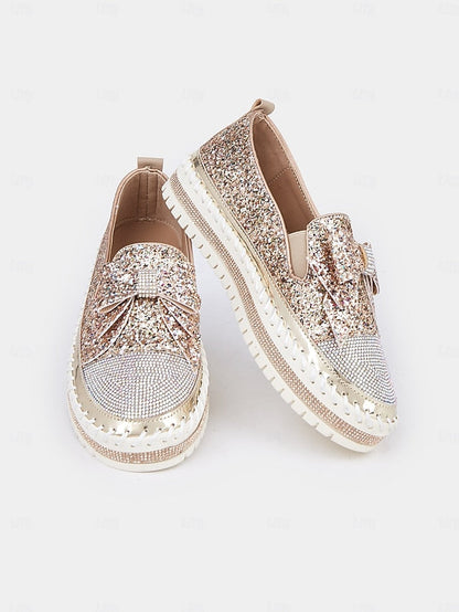 Sparkling Women – for Rhinestone Glittery Loafers Slip-On FashionChic