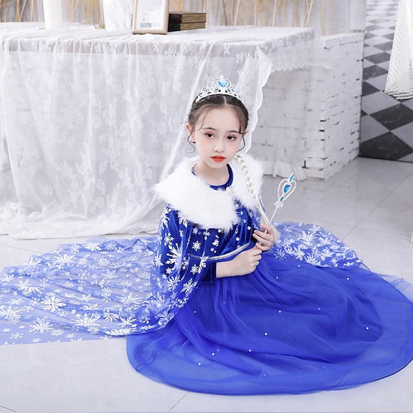 Frozen Girl Theme Flower Fairytale Dress Party Princess Elsa FashionChic