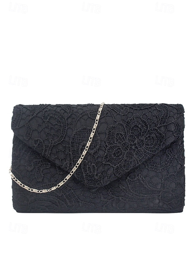 Chain with Strap Clutch Lace Bag Evening Women's FashionChic