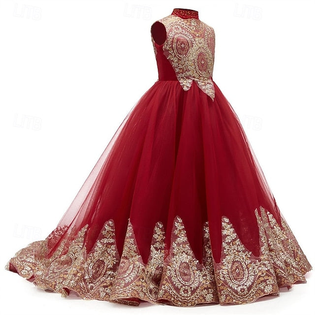 Flower Girls' Girl Kid's Evening Gown Dress Formal FashionChic