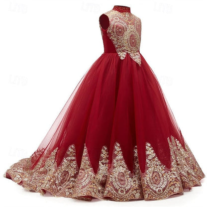 Flower Girls' Girl Kid's Evening Gown Dress Formal FashionChic