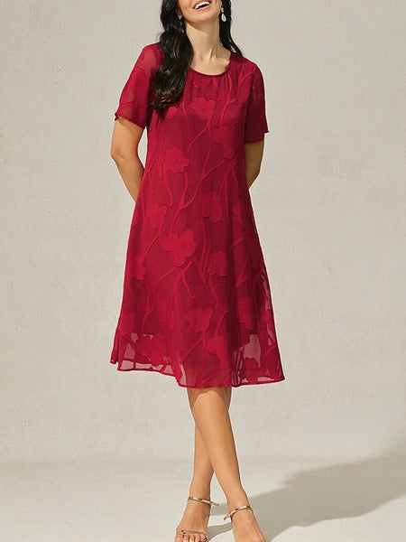 Women's Knee Length Dress Chiffon Dress Elegant Casual FashionChic