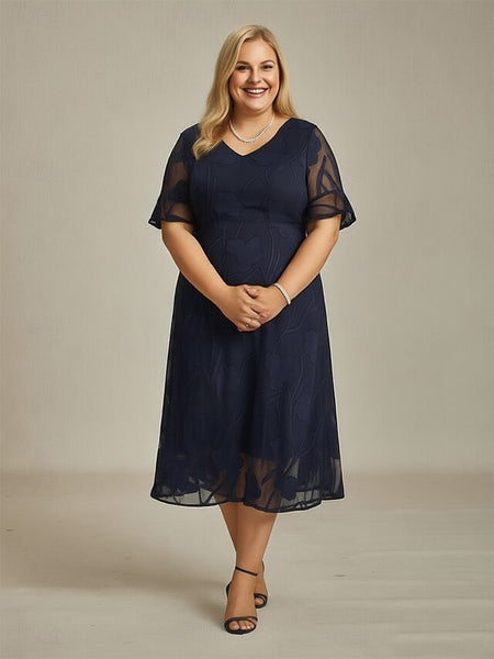 Women's Midi Dress Chiffon Dress A Line Dress Elegant