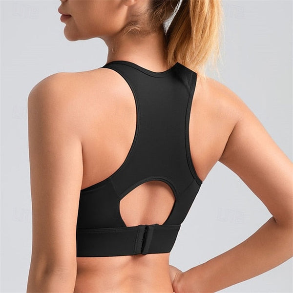 Sports Bra Hollow Mesh Back Sports Bra Fitness Yoga Vest FashionChic