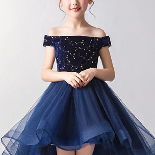 Performance Dress Party Color Solid Girls' Sleeveless Kids FashionChic