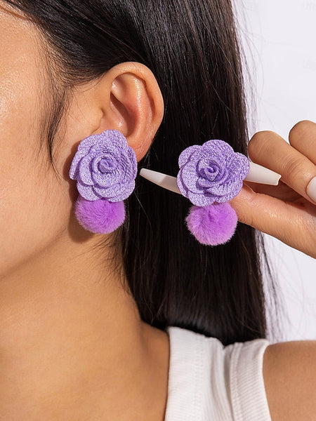Earrings Flower Statement - Floral Oversized Women's Drop FashionChic
