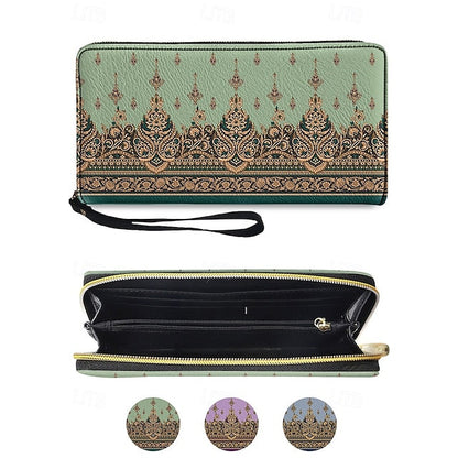 Wristlet – Floral Printed Bohemian Wallet Vintage Leather FashionChic