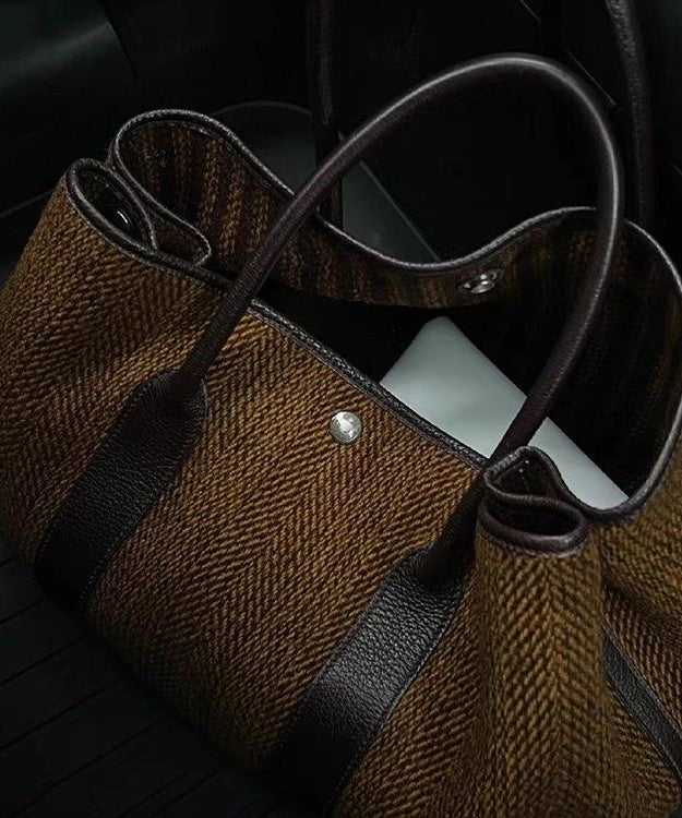 Chocolate Style Large Capacity Satchel Handbag Simple Bag FashionChic