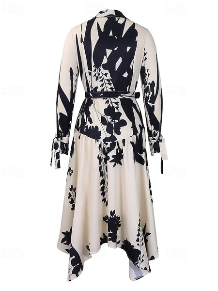 Women's Midi Dress Shirt Dress Floral Dress Print Dress