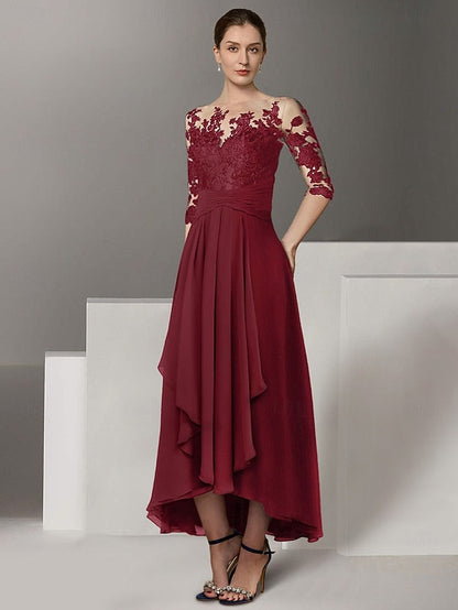 Wedding Elegant A-Line Guest Dress Dresses Asymmetrical Cocktail FashionChic