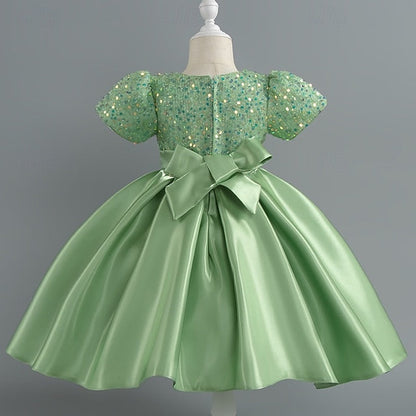 Party Sequin Dress Wedding Short Girls' Toddler Sleeve FashionChic