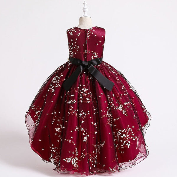 Sleeveless Floral Girls' Kids Solid Dress Wedding Colored FashionChic