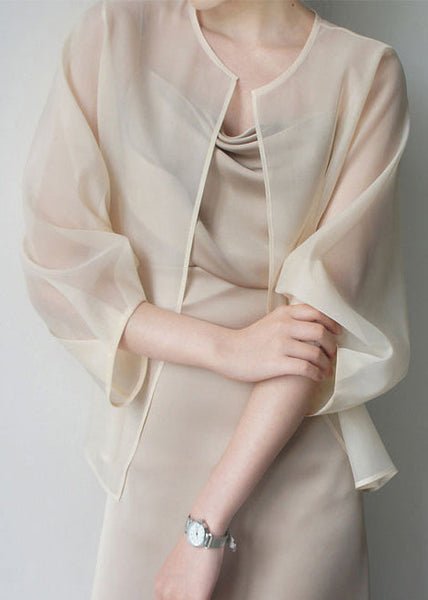 UPF 50+ Cardigans Organza Apricot Summer Beautiful FashionChic