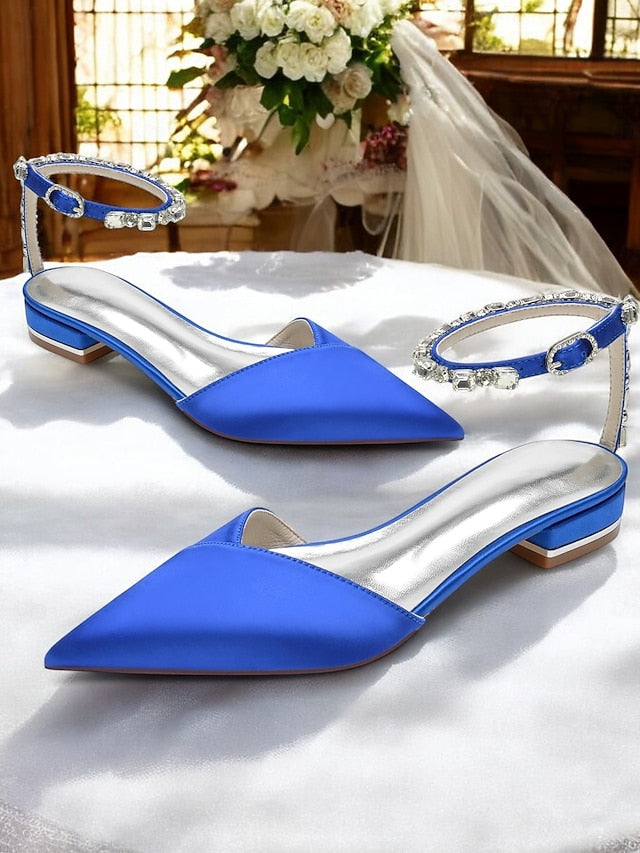 Black Chic Crystal-Ankle Shoes with Satin Strap – Wedding FashionChic