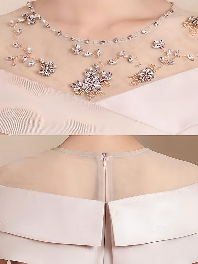 Length the Simple Dress Elegant Tea Mother Vintage of Crew Bride FashionChic