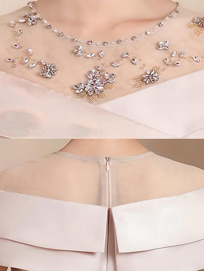 Length the Simple Dress Elegant Tea Mother Vintage of Crew Bride FashionChic
