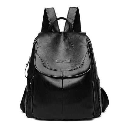 Faux Backpack Leather with Women's Burgundy Flap Closure FashionChic
