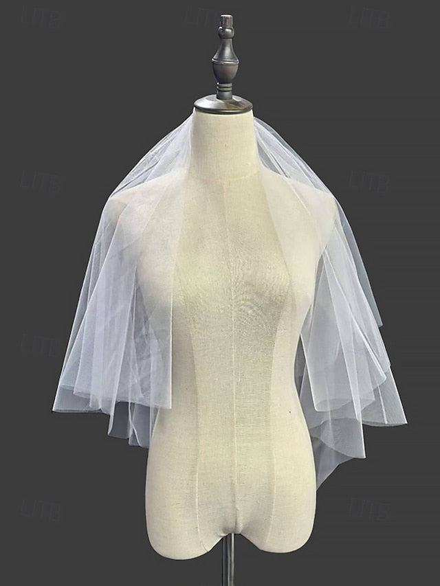 Veil Elegant Soft – Two-Layer Classic Bridal with Tulle FashionChic