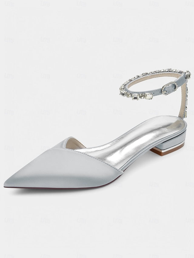 Black Chic Crystal-Ankle Shoes with Satin Strap – Wedding FashionChic