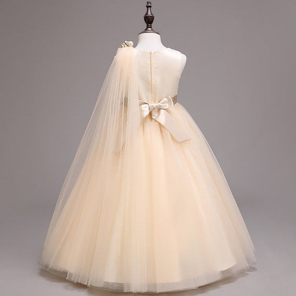 Dress Girls' Flower Colored Girl Kids Solid FashionChic